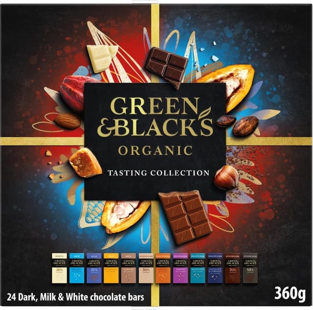 Green & Black's Organic Tasting Collection, Box of 24 Assorted Miniature Chocolate Bars, Perfect for Gifting, 360 g (Pack of 1) : Amazon.co.uk: Grocery