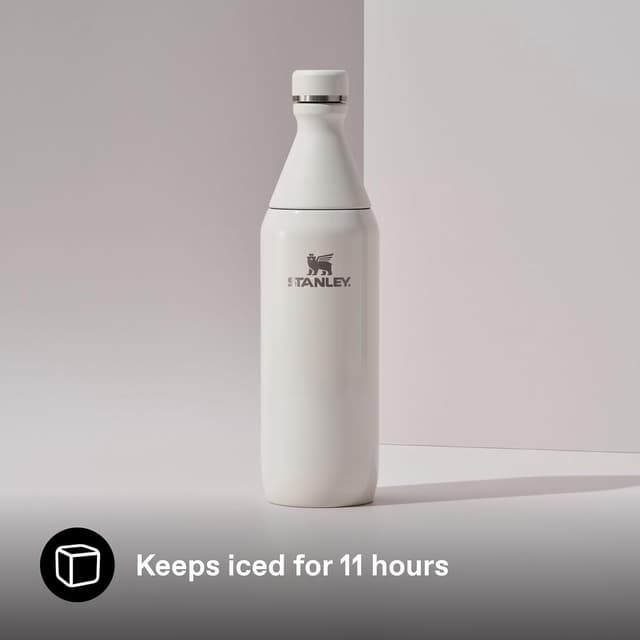 Stanley 1913 The All Day Slim Sports Water Bottle 0.6L - Cold for 6 Hours - Iced for 11 Hours - BPA-Free Recycled Stainless Steel Coffee Flask - Leakproof - Dishwasher Safe - Cream : Amazon.co.uk: Sports & Outdoors