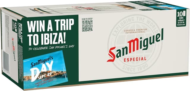 San Miguel Especial Premium Lager Beer, 10 x 440ml cans
