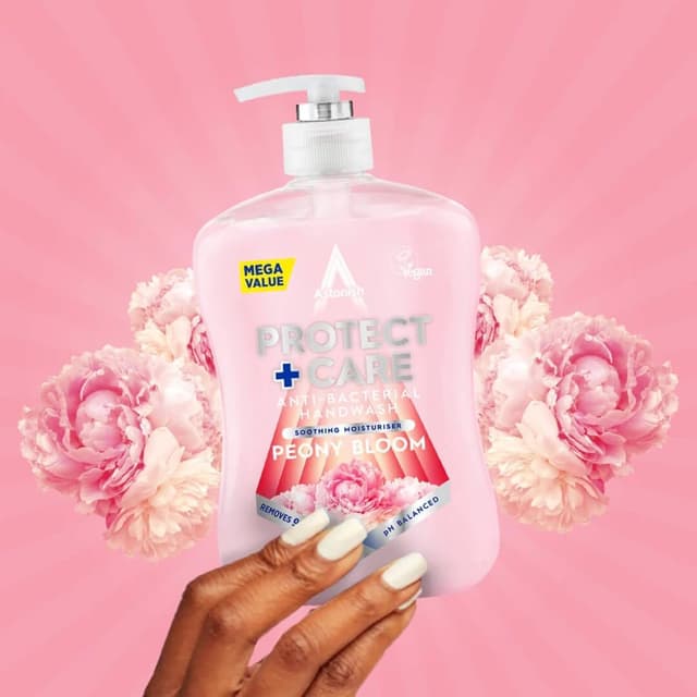 Astonish Protect and Care Kind to Skin Moisturising Anti-Bacterial Hand Wash Soap, Peony Bloom, 600ml : Amazon.co.uk: Beauty