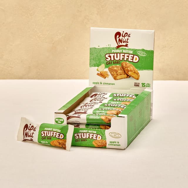 Pip & Nut Peanut Butter Stuffed Oat Bar Apple & Cinnamon 15 x 48g : Amazon.co.uk: Grocery
