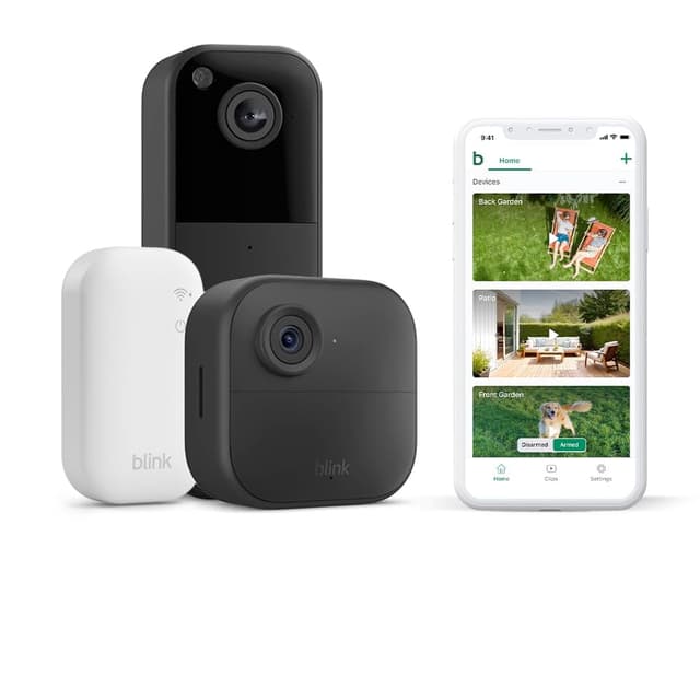 Blink Outdoor 4 Camera + £0 Blink Video Doorbell (Black)| Wireless HD smart security camera, two-year battery life, enhanced motion detection| 1 camera system with Sync Module Core incl.| IP65 : Amazon.co.uk: Amazon Devices & Accessories