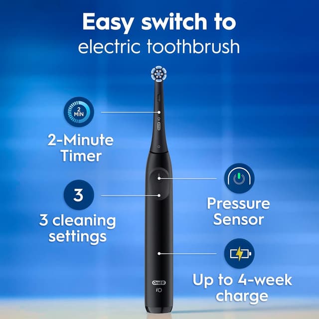 Oral-B iO2 Night Black Electric Toothbrush Seasonal Limited Edition + Travel Case + 3 Refills : Amazon.co.uk: Health & Personal Care