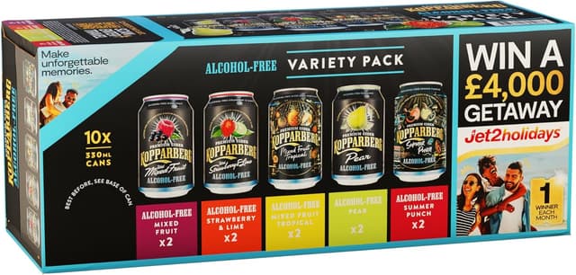 Kopparberg Fruit Cider Alcohol Free Variety pack 10x330ml cans : Amazon.co.uk: Grocery