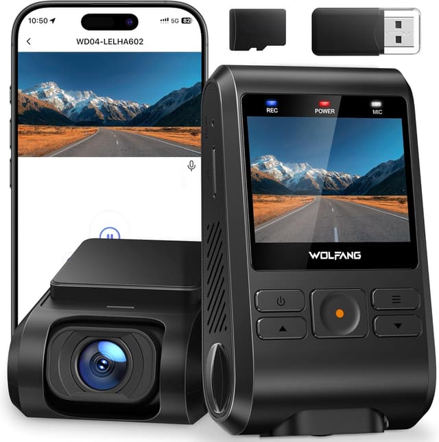 WOLFANG Dash Cam Front, 1440P Mini WiFi DashCam for Cars, 2’’ IPS Car Camera with SD Card, Dash Cam with Parking Monitor, Night Vision, WDR, 170° Wide Angle, G-Sensor, Loop Recording, APP Control : Amazon.co.uk: Electronics & Photo