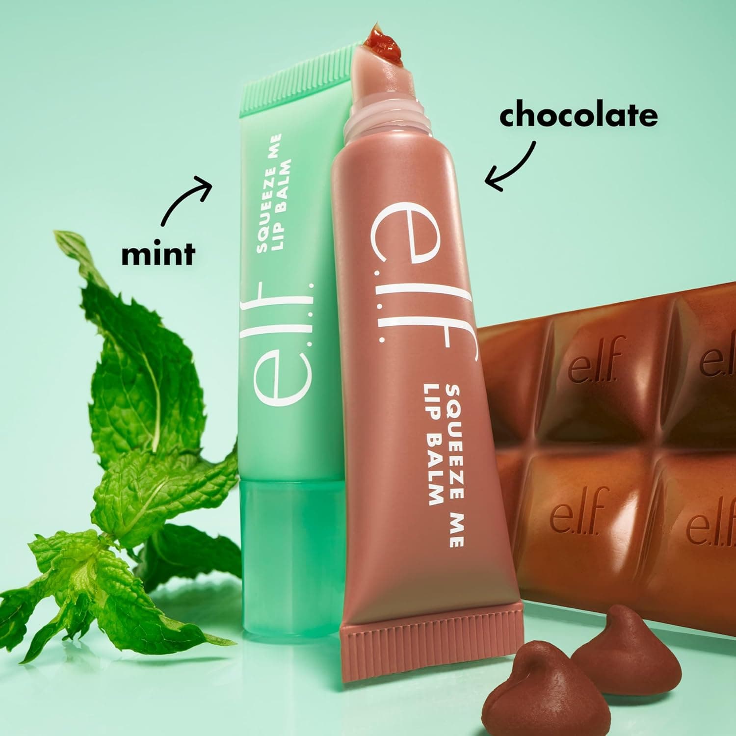 e.l.f. Squeeze Me Lip Balm Duo, Moisturizing Lip Balm for a Sheer Tint of Colour, Infused with Hyaluronic Acid, Vegan & Cruelty-Free, MINT/CHOCOLATE : Amazon.co.uk: Beauty
