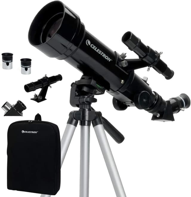 Celestron 21035-ADS Travel Scope 70 Refractor Telescope Kit with Backpack, Black (Amazon Exclusive Including Additional 4mm Eyepiece and 3x Barlow Lens): Amazon.co.uk: Electronics & Photo