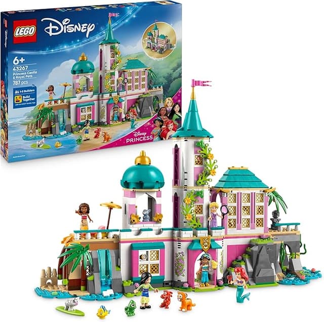LEGO ǀ Disney Princess Castle & Royal Pets - Modular Toy with a Detailed Interior - incl. Ariel, Rapunzel, Mulan, Jasmine & Moana Mini Dolls with their Pets - Gift for 6+ Year Old Girls - 43267 : Amazon.co.uk: Toys & Games