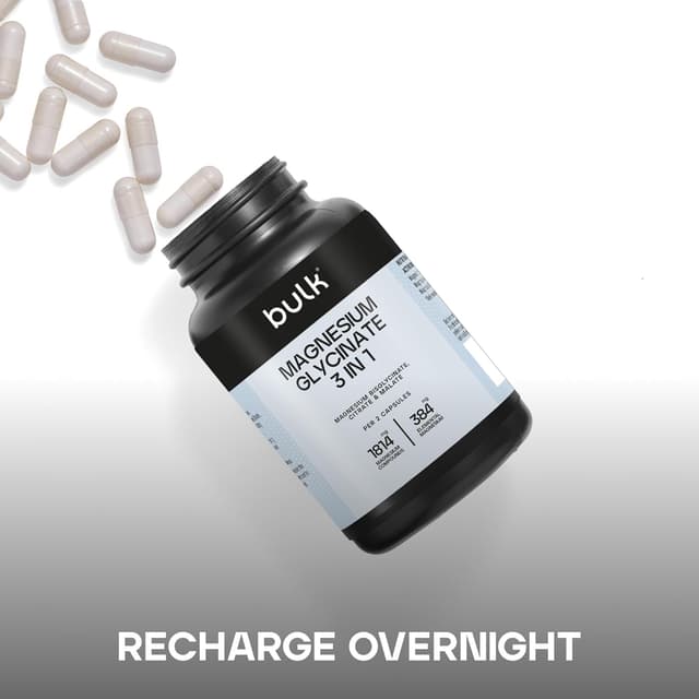 Bulk Magnesium Glycinate 3-in-1 Complex | 1800mg High Absorption | Triple Strength Magnesium with Bisglycinate, Citrate & Malate | Supports Muscle Function, Energy & Repair | Vegan | 90 Tablets