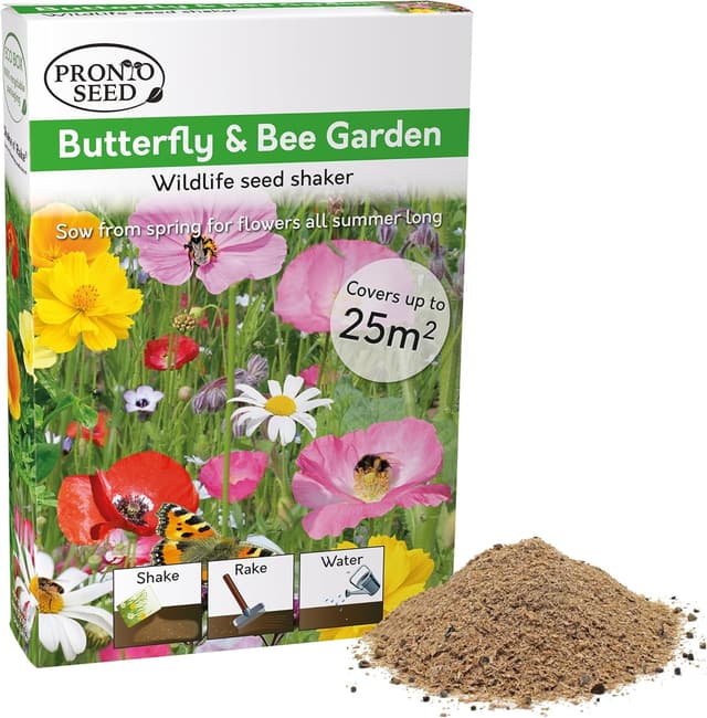Pronto Seed Wild Flowers Seeds - UK Mixed Variety Pack - Selected Wildflower Seed Mix for Garden & Meadow Areas - Native British Blooms, Covers 25m2 (Butterfly and Bee Garden) : Amazon.co.uk: Garden