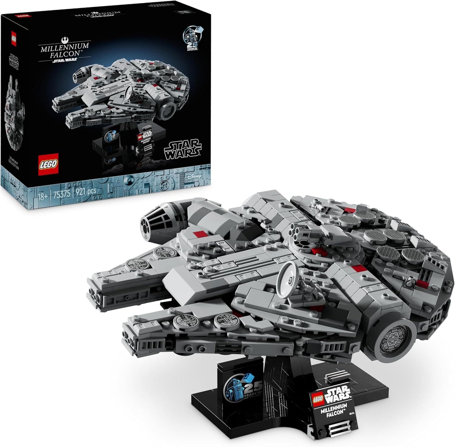 LEGO Star Wars 75375 Millenium Falcon - Collectible Starship Building Set for Adults - incl. a Display Stand & Nameplate for Fun Desk Decor - Gift for A New Hope Fans : Amazon.co.uk: Toys & Games