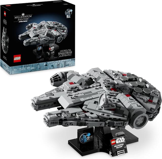LEGO Star Wars 75375 Millenium Falcon - Collectible Starship Building Set for Adults - incl. a Display Stand & Nameplate for Fun Desk Decor - Gift for A New Hope Fans : Amazon.co.uk: Toys & Games