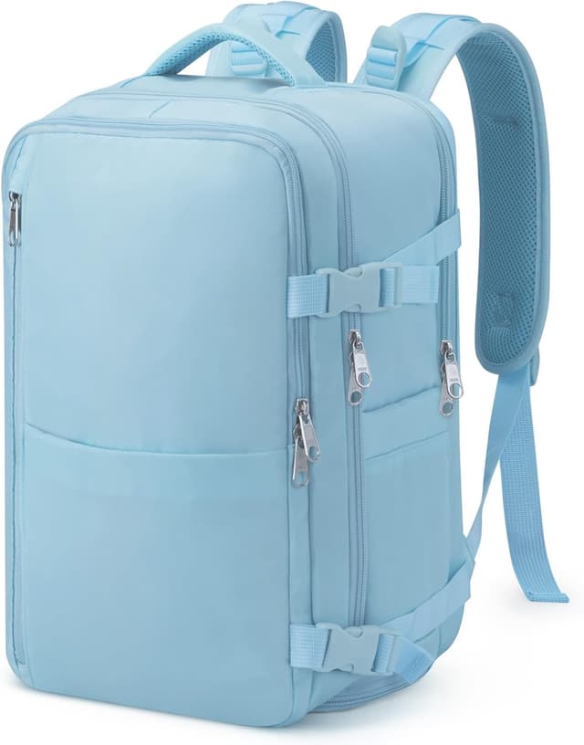 Samfolk Cabin Bags for Ryanair 40x20x25 Underseat Travel Bag 12 Pockets Hand Luggage Bag Cabin Bag with Separate Shoe Pocket for Women & Men Carry on Bag with Anti-theft Pockets (Blue, 40x20x25)