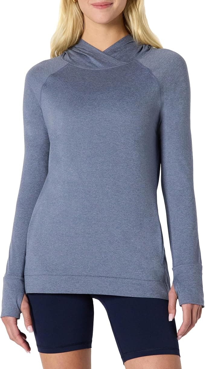 Amazon Essentials Women's Athletic Soft Performance Lightweight Long-Sleeve Pullover Hoodie Workout Top