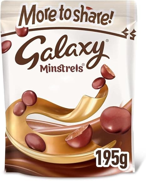 Galaxy Minstrels Milk Chocolate Bag, 195g, Ideal for Chocolate Gift, Snacks or Hamper