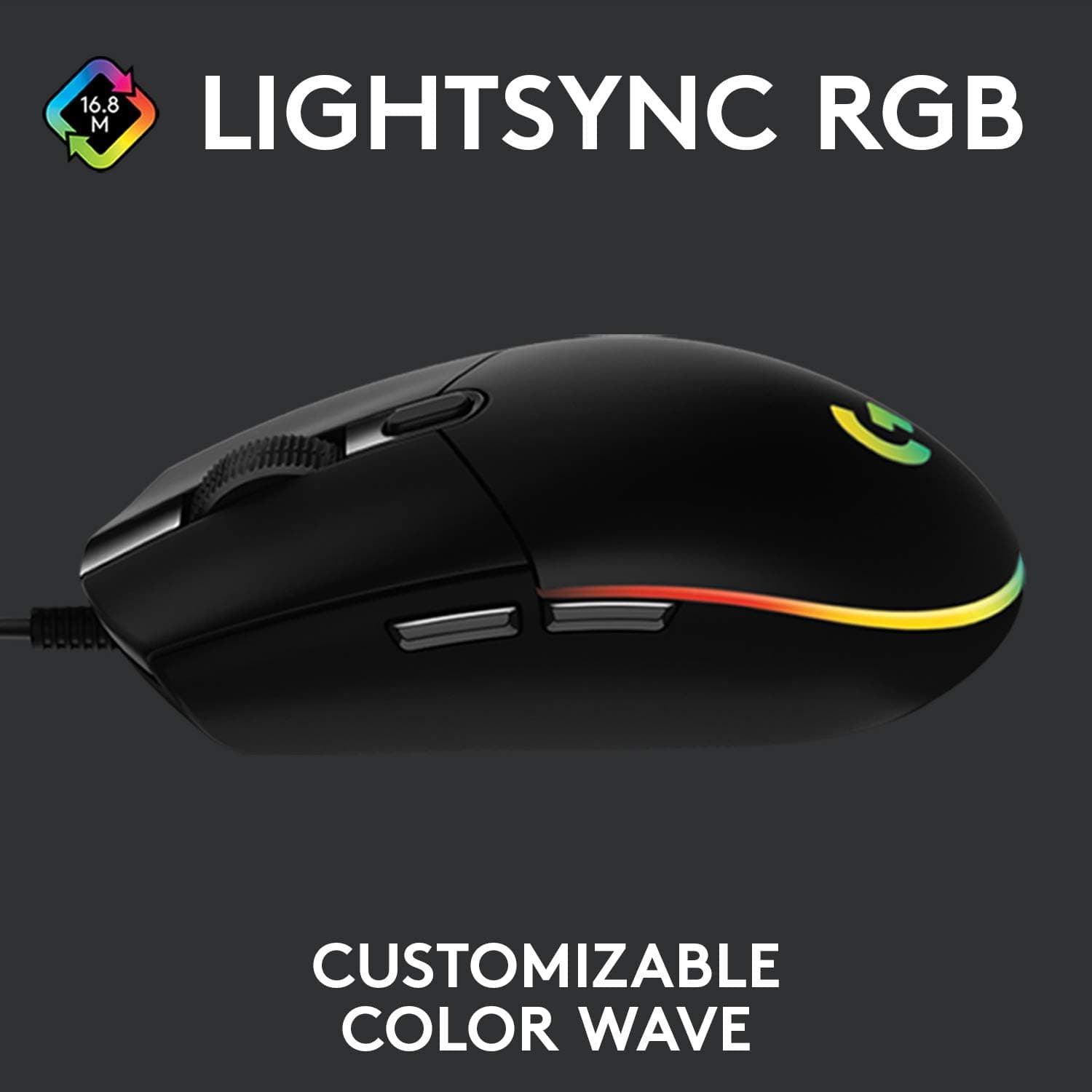 Logitech G203 Lightsync Gaming Mouse with Customizable RGB Lighting, 6 Programmable Buttons, Gaming Grade Sensor, 8 k dpi Tracking, Light Weight (Black) : Amazon.co.uk: Computers & Accessories