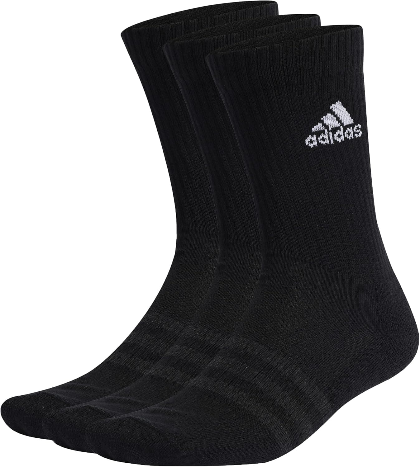 adidas Unisex Kids Cushioned Crew Socks 3 Pairs, Black/White, 6-7 Years : Amazon.co.uk: Fashion