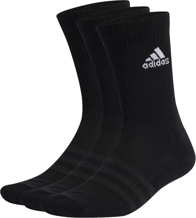 adidas Unisex Kids Cushioned Crew Socks 3 Pairs, Black/White, 6-7 Years : Amazon.co.uk: Fashion