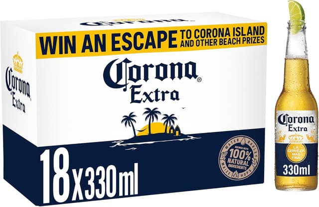Corona Extra Lager Beer Bottle, 18 x 330ml