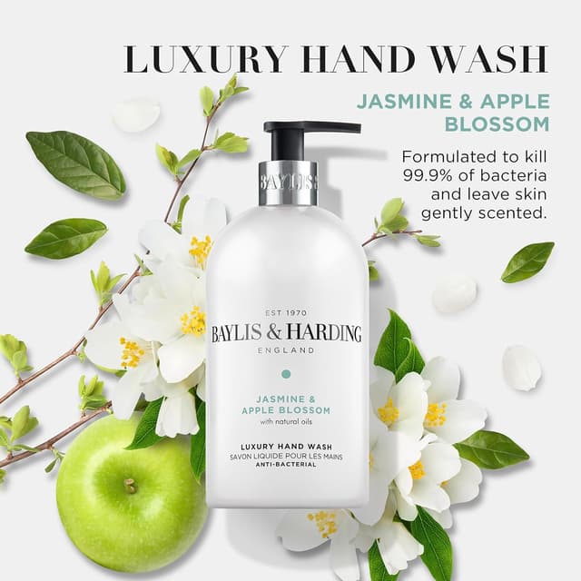 Baylis & Harding Jasmine and Apple Blossom Anti-Bacterial Hand Wash, 500 ml (Pack of 3) - Vegan Friendly : Amazon.co.uk: Grocery